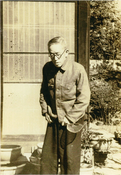 Tatuo Aida in his garden.