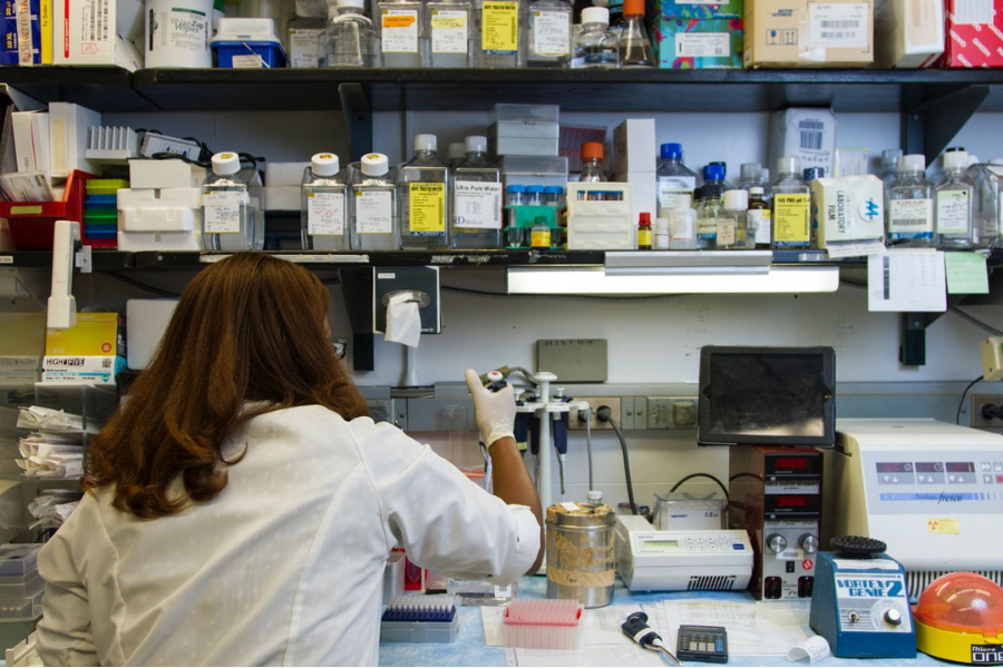 woman in lab