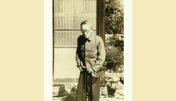 Tatsuo Aida in his garden